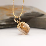 Golden Memory Sphere – Hair Keepsake Pendant (13mm)