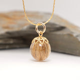 Golden Memory Sphere – Hair Keepsake Pendant (13mm)