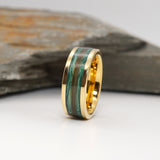 Lock of Hair Gold Tungsten Channel Ring
