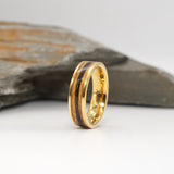 Lock of Hair Gold Tungsten Channel Ring