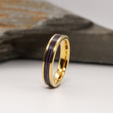 Lock of Hair Gold Tungsten Channel Ring