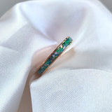 Solid Gold Inlay Ring with Ashes