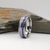 Tungsten Double Channel Ring with Ashes or Hair