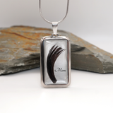 Titanium Memorial Dog Tag Pendant with Hair or Ashes