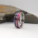 Tungsten Double Channel Ring with Ashes or Hair