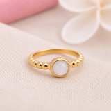 9ct Gold Bobble Band Breastmilk Ring