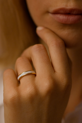 gold breastmilk channel inlay ring