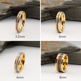 Lock of Hair Gold Tungsten Channel Ring