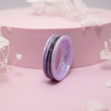 Lilac Ceramic Lock of Hair Inlay Ring