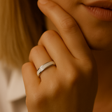 Sterling Silver Breastmilk Keepsake Inlay Ring