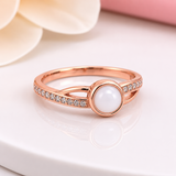 9ct Gold Criss Cross Breastmilk Ring with CZ Stones