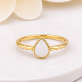 9ct Gold Teardrop Breastmilk Ring