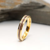 Lock of Hair Gold Tungsten Channel Ring