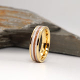 Lock of Hair Gold Tungsten Channel Ring