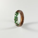 Lock of Hair Keepsake Ring with Real Forest Moss