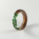 Lock of Hair Keepsake Ring with Real Forest Moss