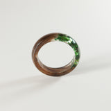 Lock of Hair Keepsake Ring with Real Forest Moss