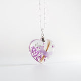 Heart Shaped Pendant with Hair and Flowers