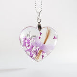 Heart Shaped Pendant with Hair and Flowers