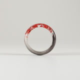 Lock of Hair Ring with Red Flowers