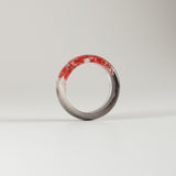 Lock of Hair Ring with Red Flowers