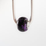 Memorial Charm with Hair and Purple Flowers
