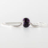 Memorial Charm with Hair and Purple Flowers