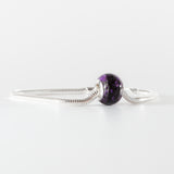 Memorial Charm with Hair and Purple Flowers