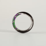 Lock of Hair Keepsake Ring with  Colourful Flowers