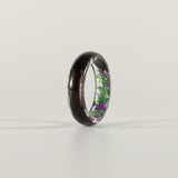Lock of Hair Keepsake Ring with  Colourful Flowers