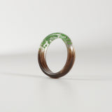 Lock of Hair Keepsake Ring with Green Flowers