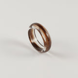 Clear Memorial Keepsake Ring with Lock of Hair