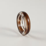 Clear Memorial Keepsake Ring with Lock of Hair