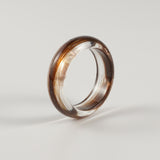 Clear Memorial Keepsake Ring with Lock of Hair