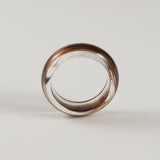 Clear Memorial Keepsake Ring with Lock of Hair