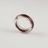 Clear Memorial Keepsake Ring with Lock of Hair