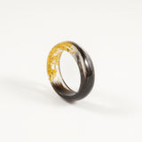 Lock of Hair Ring with Yellow Flowers
