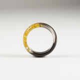 Lock of Hair Ring with Yellow Flowers