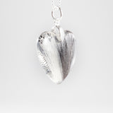 Small Heart Pendant with Hair and Paw Prints