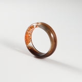 Lock of Hair Ring with Orange Flowers
