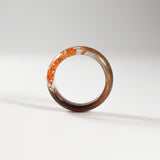 Lock of Hair Ring with Orange Flowers