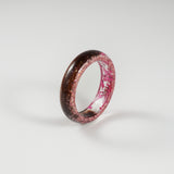 Lock of Hair Keepsake Ring with Flowers and Glitter
