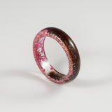Lock of Hair Keepsake Ring with Flowers and Glitter