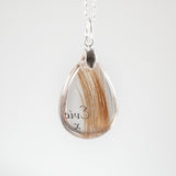 Clear Teardrop Pendant with Lock of Hair