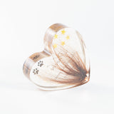 Personalised Heart Shaped Paperweight with Pet's Fur