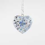 Heart Shaped Pendant with Ashes and Forget Me Not