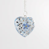 Heart Shaped Pendant with Ashes and Forget Me Not