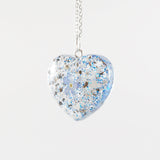 Heart Shaped Pendant with Ashes and Forget Me Not