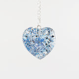Heart Shaped Pendant with Ashes and Forget Me Not