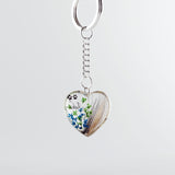 Fur Keepsake Pendant with Paw Prints and Flowers